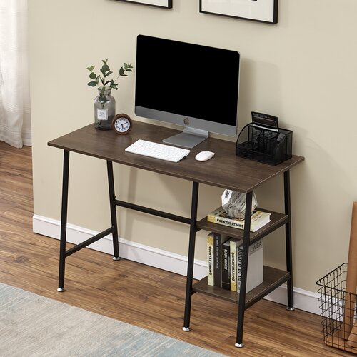 Kempst 43 Inch Computer Desk With Storage Shelves%2C Home Office Writing Desk%2C Study Table For Small Space 